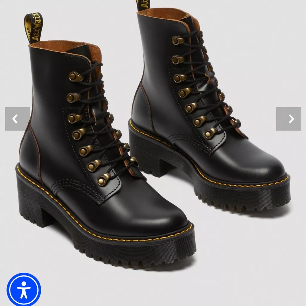 Dr. Martens Leona Vintage Smooth Leather Platform Boots
